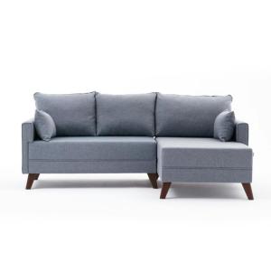 Canapé d'angle convertible bleu gris - côté droit