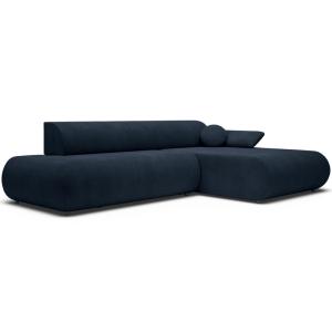 Canapé d'angle convertible, Chenille, angle à droite, Bleu…