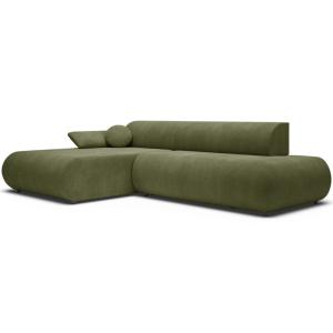 Canapé d'angle convertible, Chenille, angle à gauche, Vert…