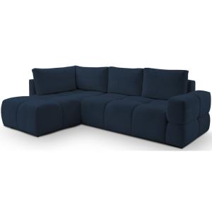 Canapé d’angle convertible chenille hydrofuge bleu marine,…