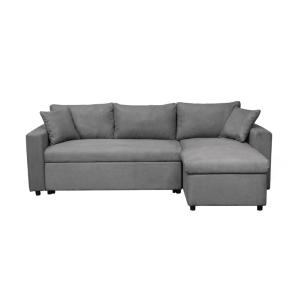 Canapé d'angle convertible coffre marron en microfibre - Gr…