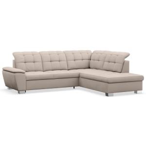 Canapé d’angle convertible, côté droit, beige