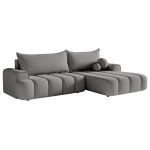 Canapé d'angle convertible côté droit en bouclé gris
