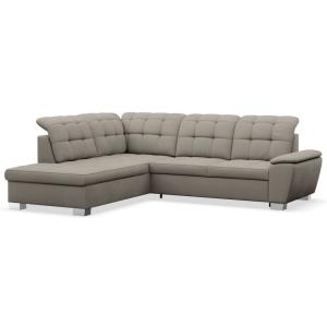 Canapé d’angle convertible, côté gauche, taupe