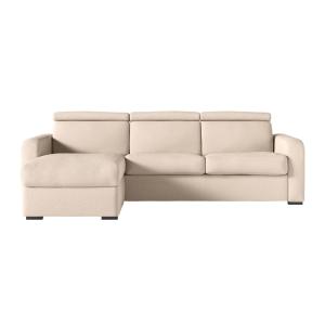 Canapé d'angle convertible couchage 140x190cm en tissu beig…