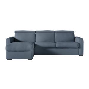 Canapé d'angle convertible couchage 140x190cm en tissu bleu…