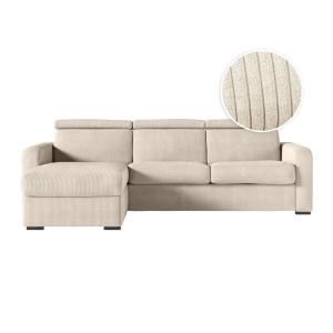 Canapé d'angle convertible couchage 140x190cm en velours cô…