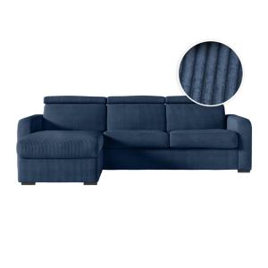 Canapé d'angle convertible couchage 140x190cm en velours cô…