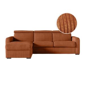 Canapé d'angle convertible couchage 140x190cm en velours te…