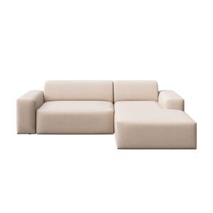 Canapé d'angle convertible en polyester beige