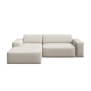 Canapé d'angle convertible en polyester beige clair
