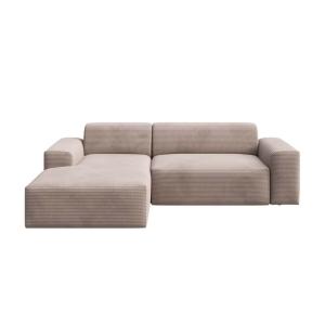 Canapé d'angle convertible en polyester écru