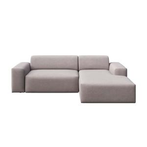 Canapé d'angle convertible en polyester gris cendré