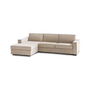 Canapé d'angle convertible en similcuir beige 260x95h90 cm