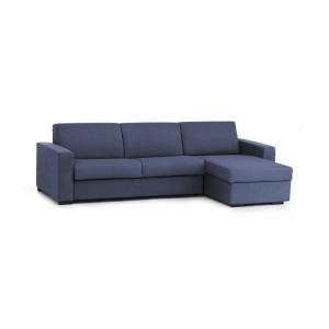 Canapé d'angle convertible en similcuir bleu 280x95h90 cm