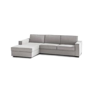 Canapé d'angle convertible en similcuir gris 280x95h90 cm