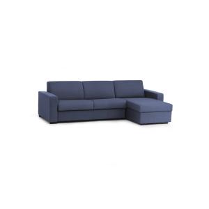 Canapé d'angle convertible en tissu bleu 260x95 cm