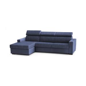 Canapé d'angle convertible en tissu bleu 260x95h85 cm