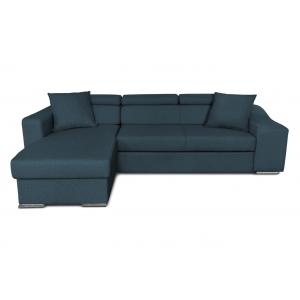 Canapé d'Angle Convertible en Tissu - Bleu pétrole