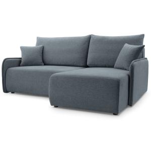 Canapé d'angle convertible, en tissu chenille, gris foncé,…