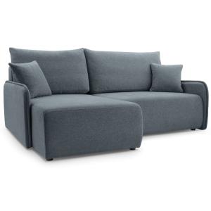 Canapé d'angle convertible, en tissu chenille, gris foncé,…