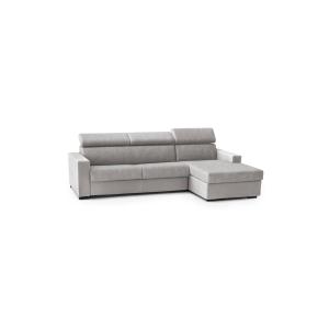 Canapé d'angle convertible en tissu gris 140x95 cm