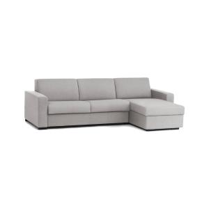 Canapé d'angle convertible en tissu gris 280x95h90 cm