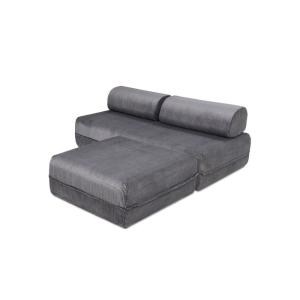 Canapé d'angle convertible et modulable 4 places en velours…