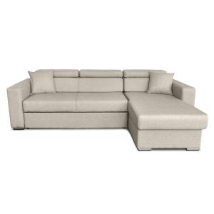 Canapé d'angle convertible et réversible en tissu Beige