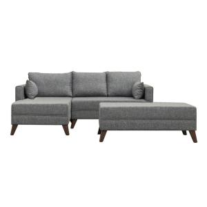 Canapé d’angle convertible gris chiné – côté gauche