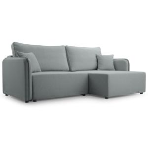 Canapé d'angle convertible, gris clair, côté droit