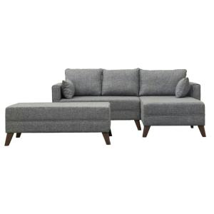 Canapé d’angle convertible gris - côté droit