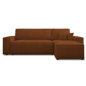 Canapé d'angle convertible réversible 4 pl velours côtelé t…