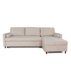 Canapé d'angle convertible réversible 4 places en velours b…