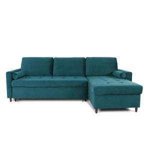 Canapé d'angle convertible réversible 4 places en velours b…