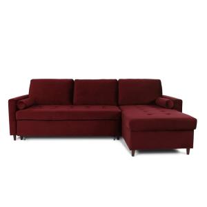 Canapé d'angle convertible réversible 4 places en velours r…