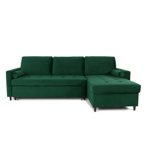 Canapé d'angle convertible réversible 4 places en velours v…