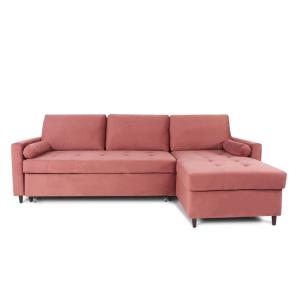 Canapé d'angle convertible réversible 4 places en velours v…