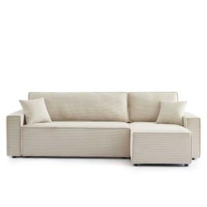 Canapé d’angle convertible réversible velours côtelé 4 plac…