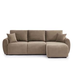 Canapé d'angle convertible réversible velours côtelé 4 plac…