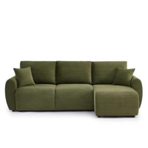 Canapé d'angle convertible réversible velours côtelé 4 plac…