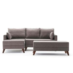 Canapé d'angle convertible taupe - côté gauche