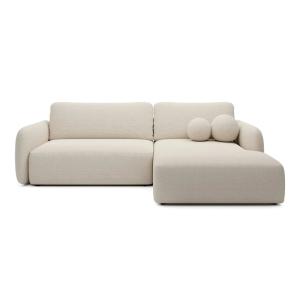 Canapé d'angle convertible tissu bouclette 4 places Beige -…