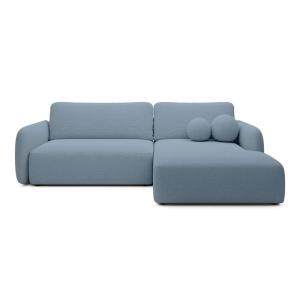 Canapé d'angle convertible tissu bouclette 4 places Bleu -…