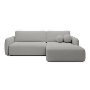 Canapé d'angle convertible tissu bouclette 4 places Gris cl…