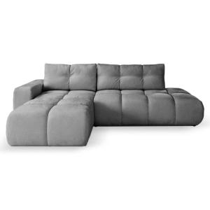 Canapé d'angle convertible tissu chenille 4 places Anthraci…