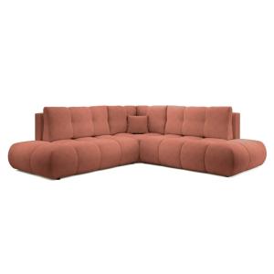 Canapé d'angle convertible tissu chenille 4 places Café - G…