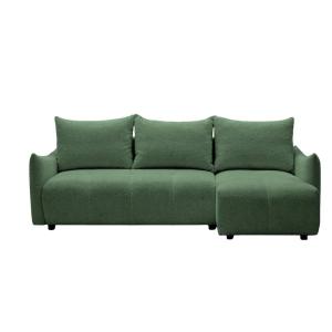 Canapé d'angle convertible tissu chenille 4 places Vert
