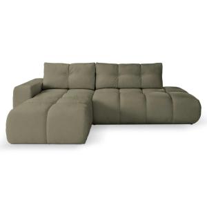 Canapé d'angle convertible tissu chenille 4 places Vert - G…