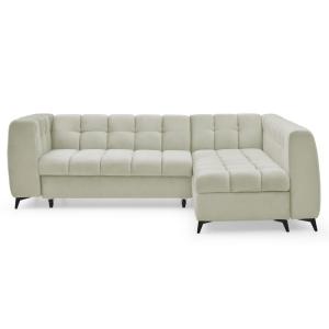 Canapé d'angle convertible velours beige